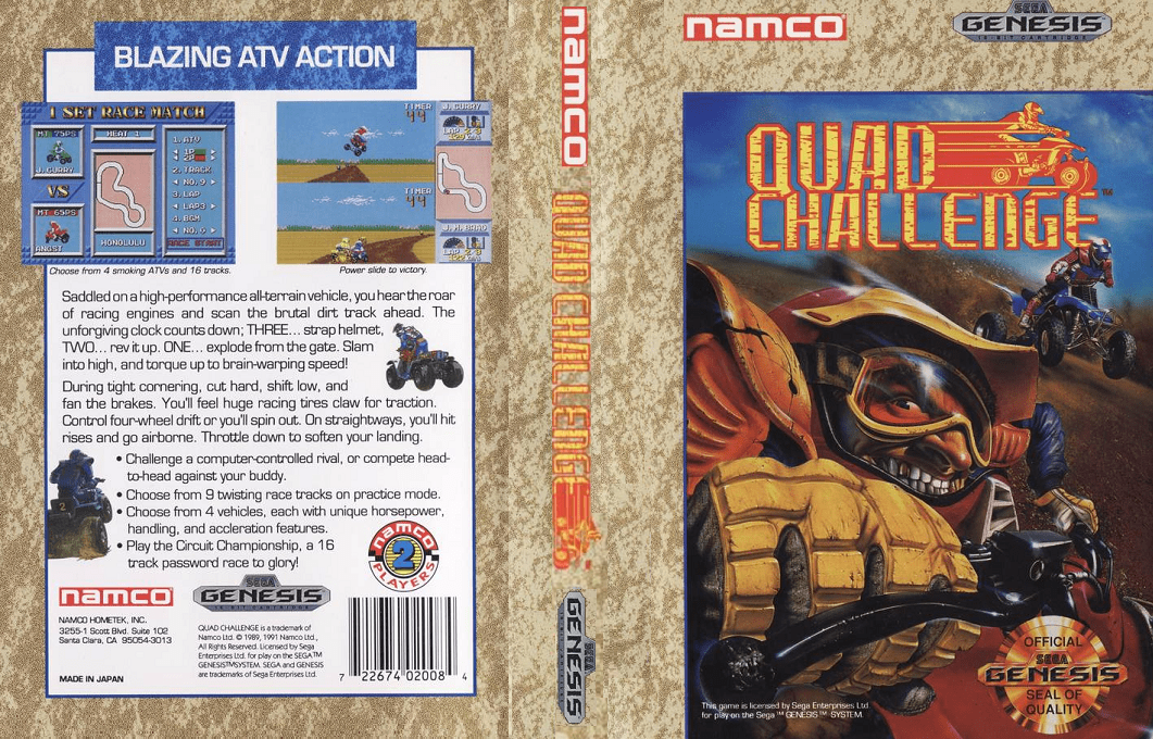 Quad Challenge [US] segaMD 1991 Box Art