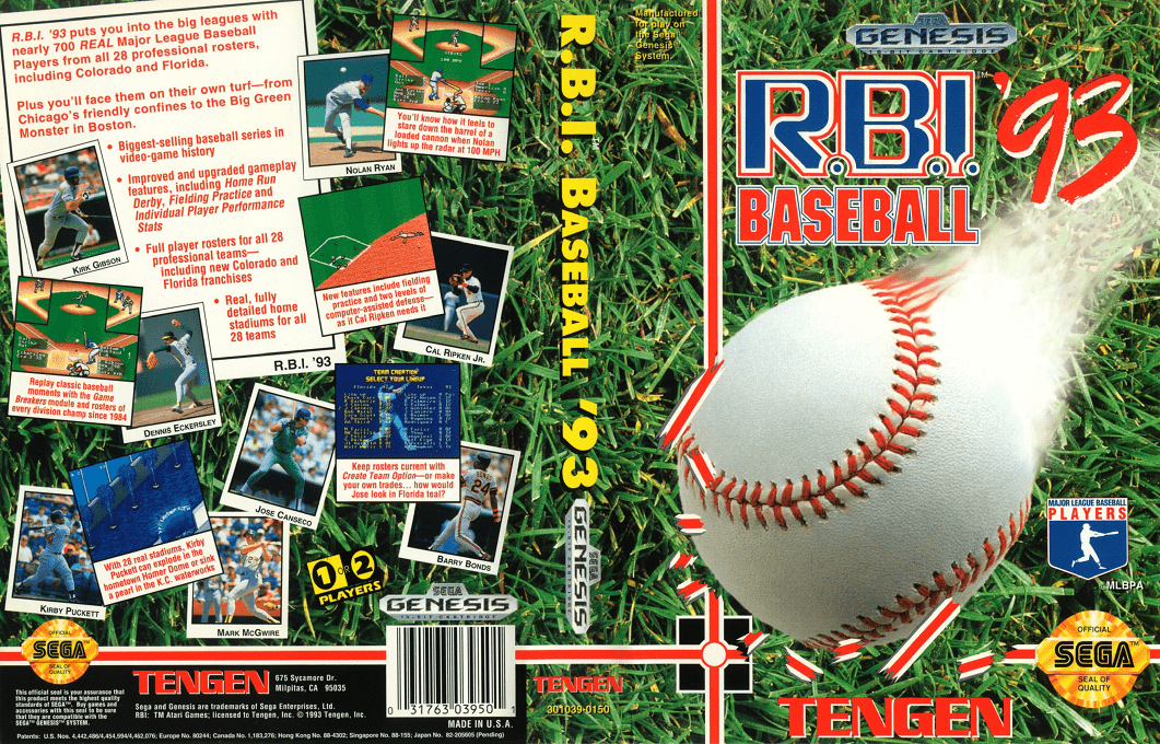 R.B.I. Baseball ’93 [US] segaMD 1993 Box Art