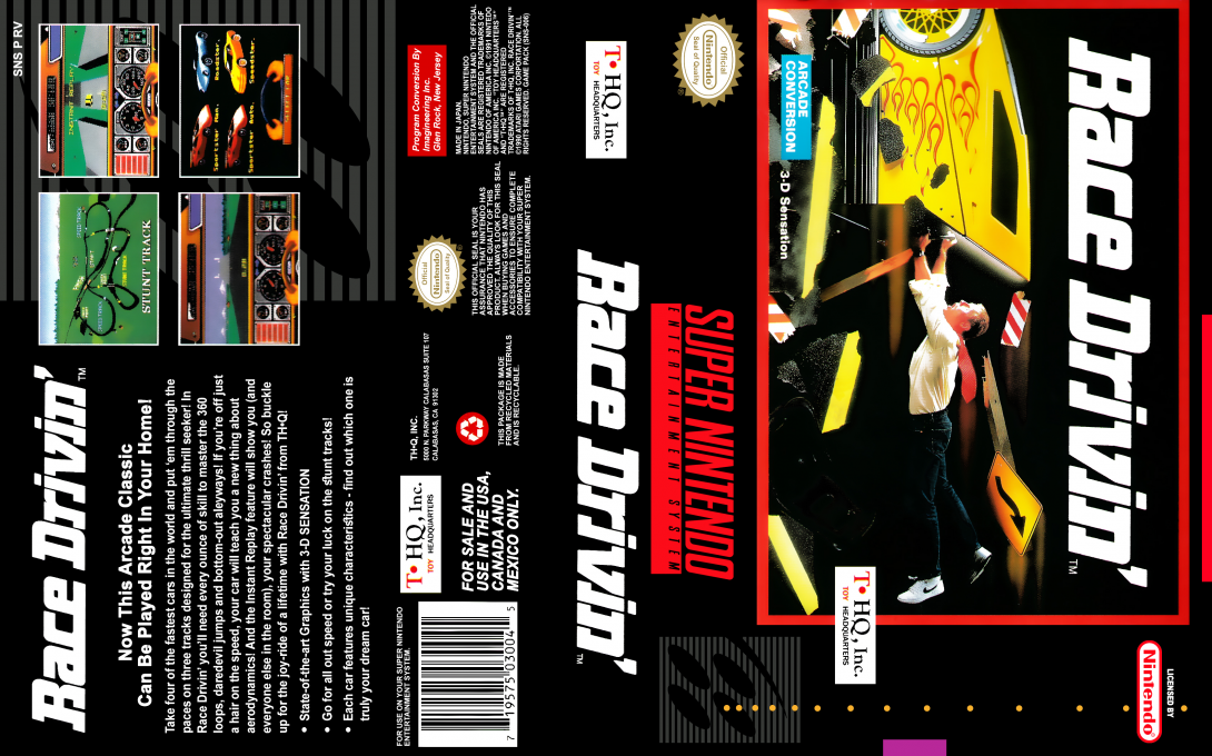 Race Drivin’ [US] snes 1992 Box Art