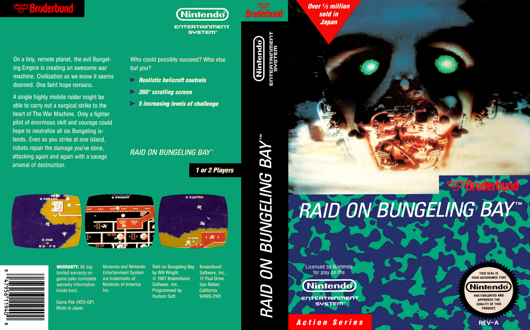 Raid on Bungeling Bay [US] nes 1987 Box Art