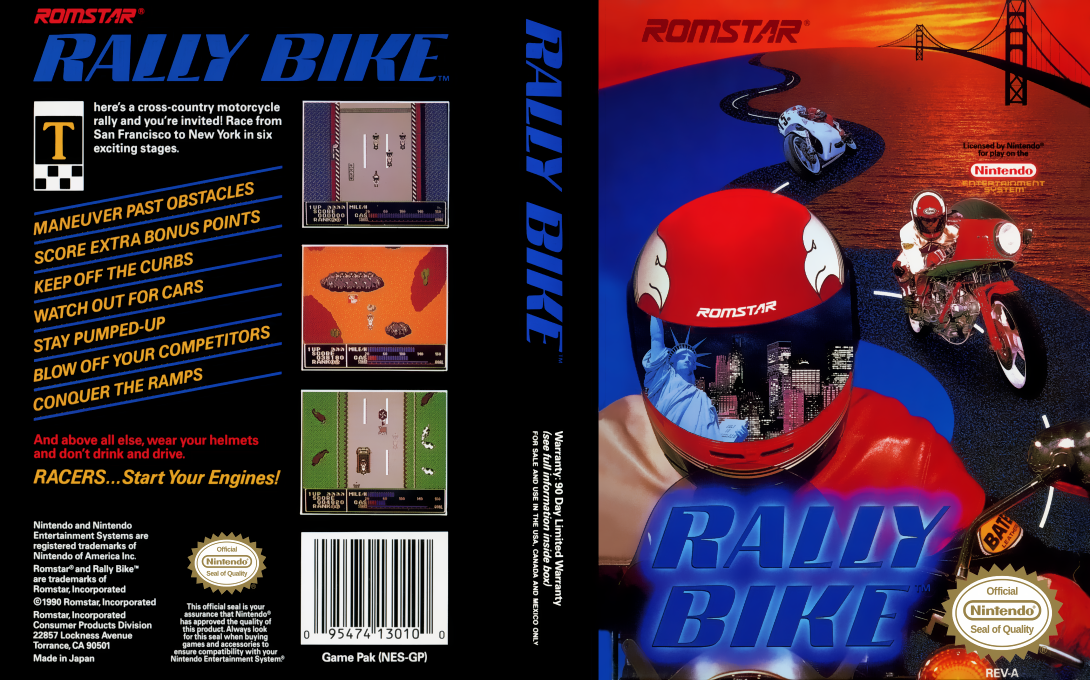 Rally Bike [US] nes 1990 Box Art