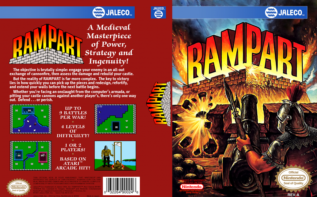 Rampart [US] nes 1992 Box Art
