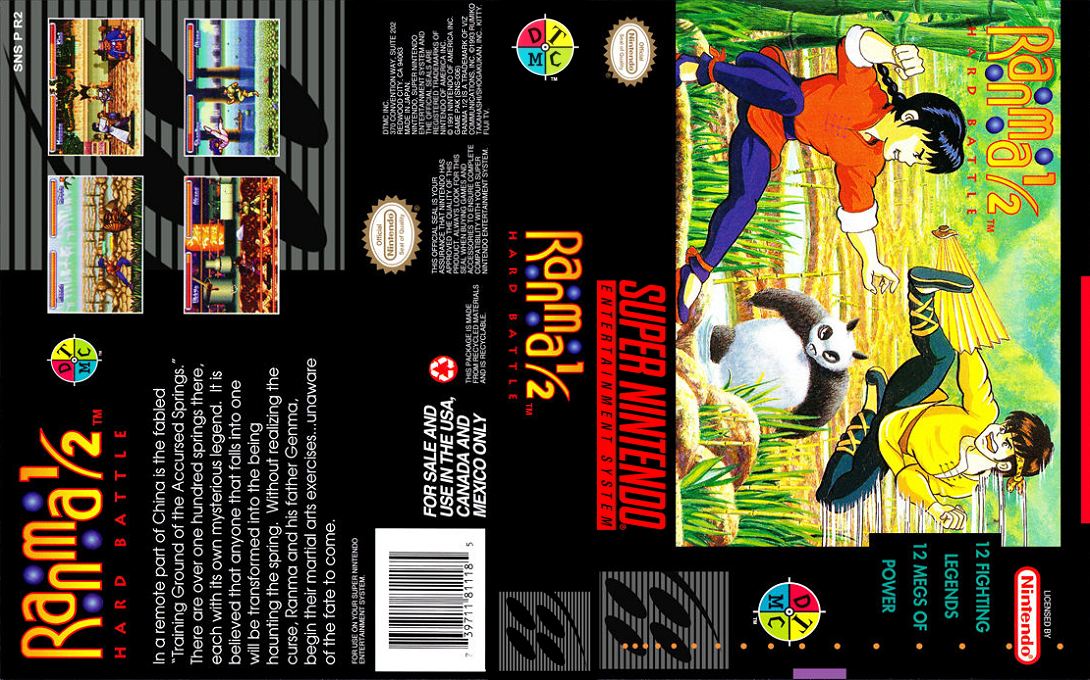 Ranma 1/2 : Hard Battle [US] snes 1992 Box Art