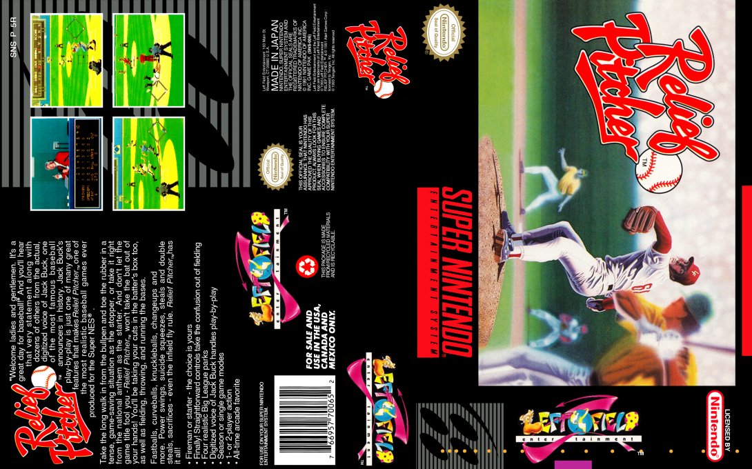 Relief Pitcher [US] snes 1994 Box Art
