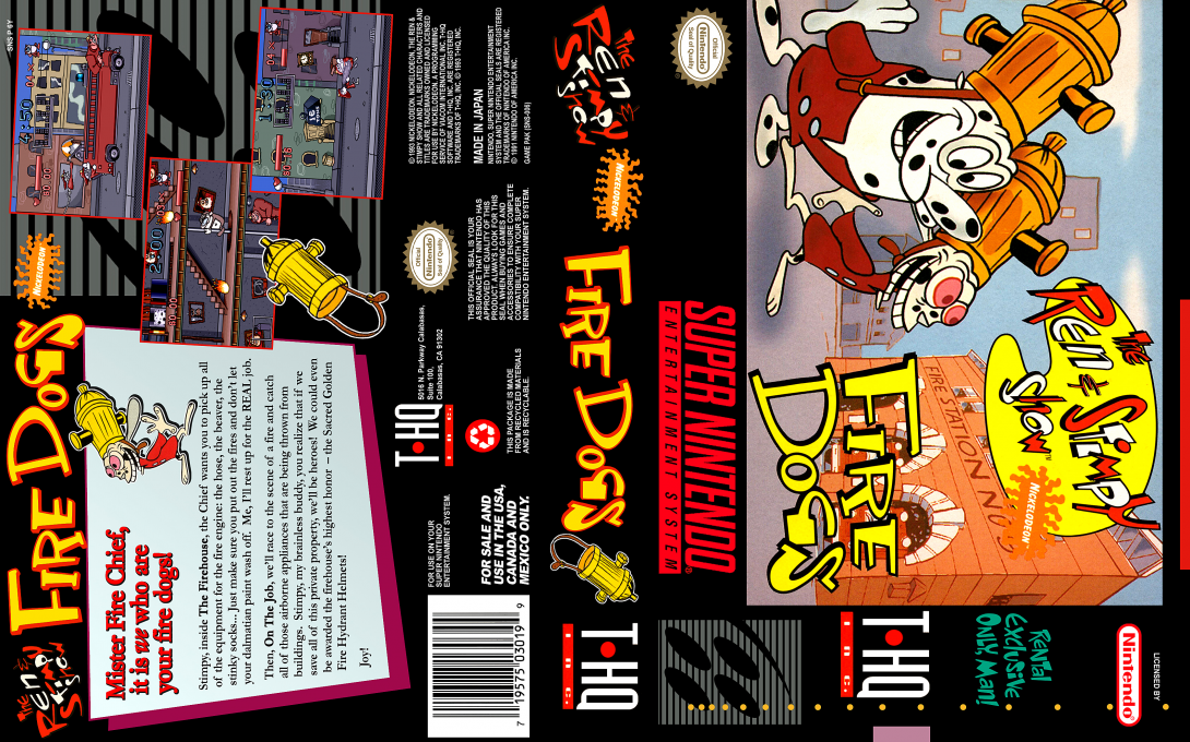 The Ren & Stimpy Show : Fire Dogs [US] snes 1994 Box Art