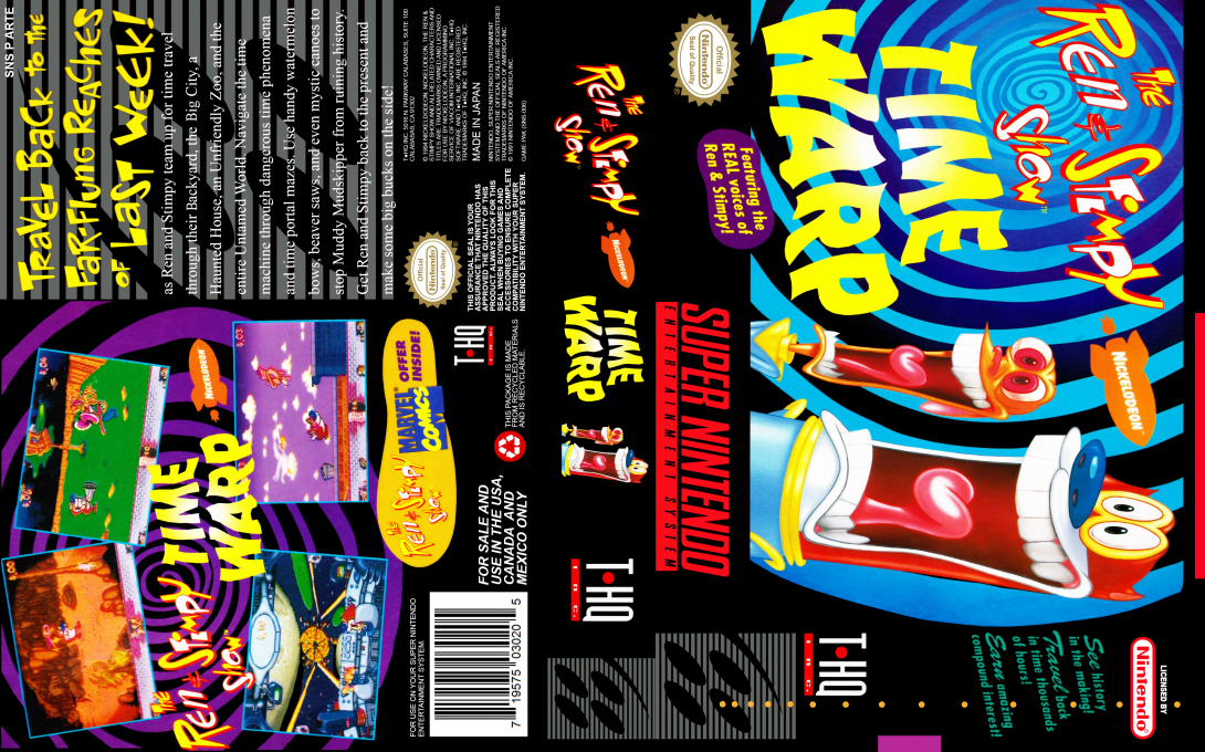 The Ren & Stimpy Show : Time Warp [US] snes 1994 Box Art