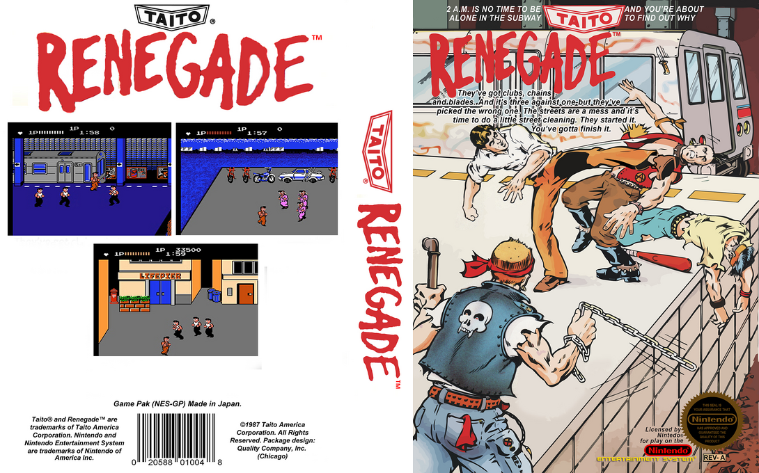 Renegade [US] nes 1988 Box Art