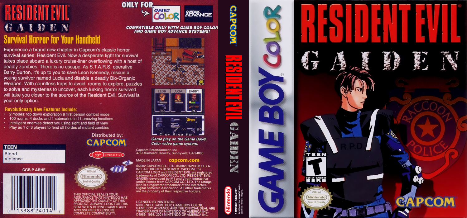 Resident Evil: Gaiden [US] gbc 2002 Box Art
