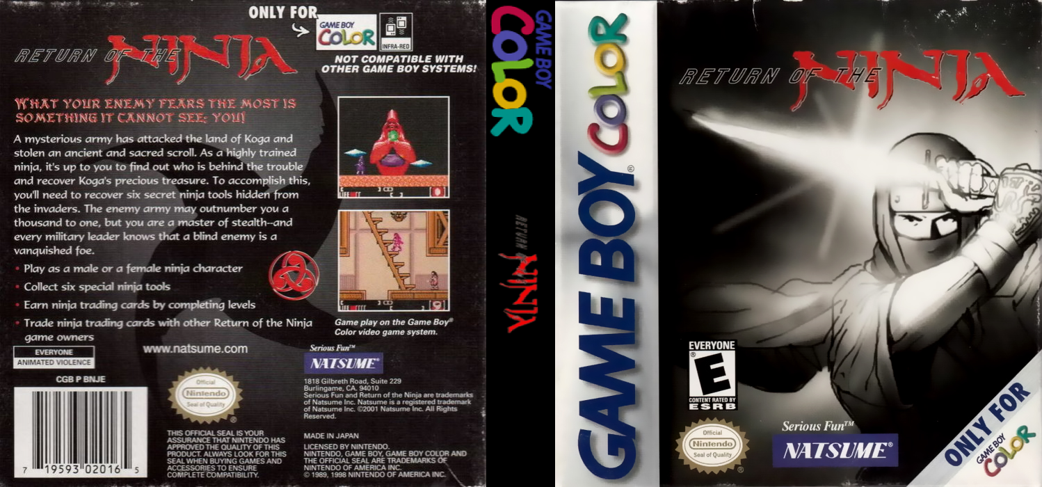 Return of the Ninja [US] gbc 2001 Box Art