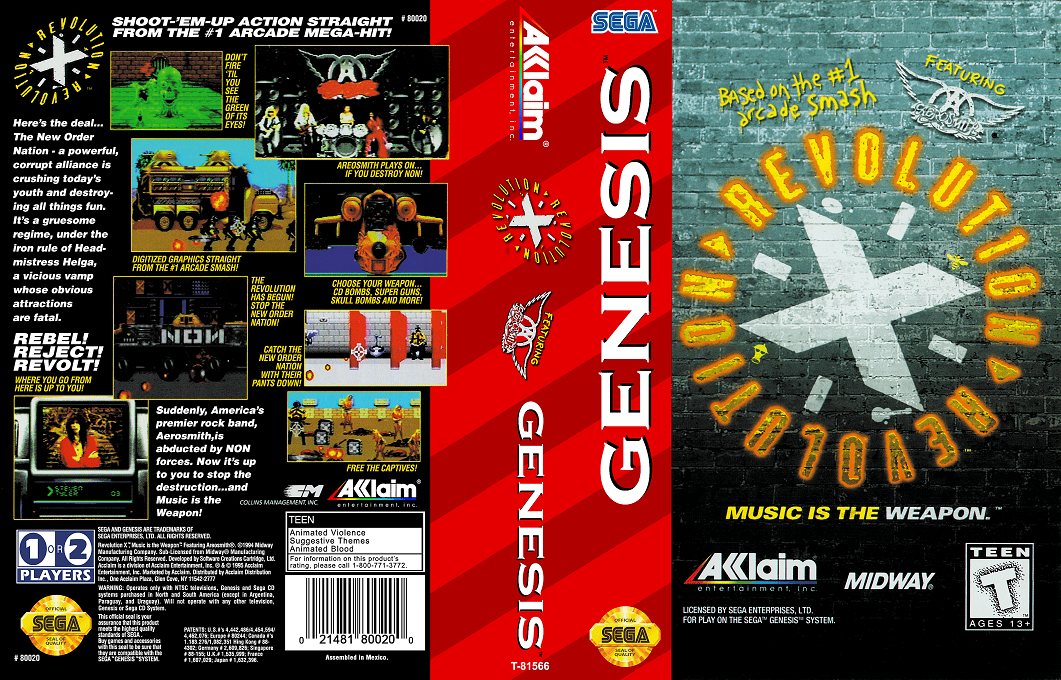 Revolution X [US,EU] segaMD 1995 Box Art