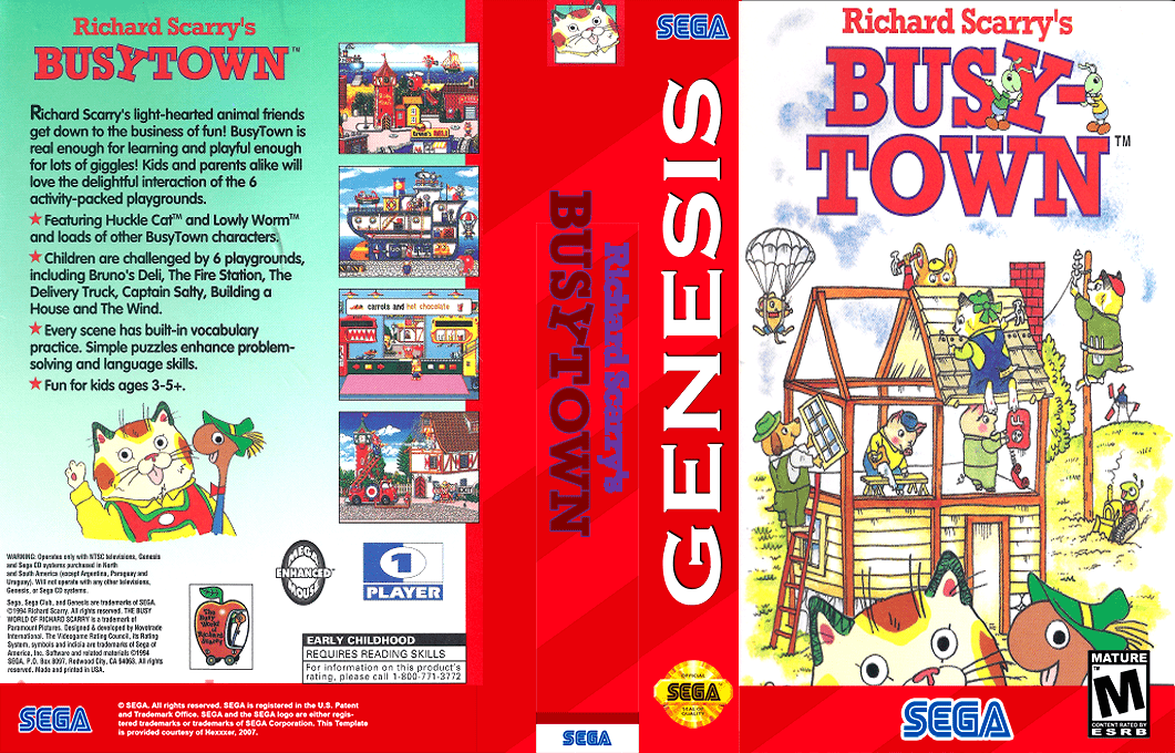 Richard Scarry’s Busytown [US] segaMD 1993 Box Art