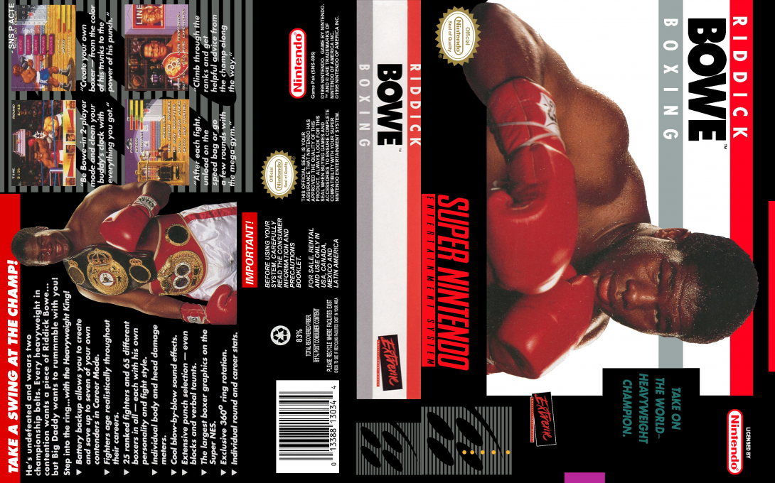 Riddick Bowe Boxing [US] snes 1993 Box Art