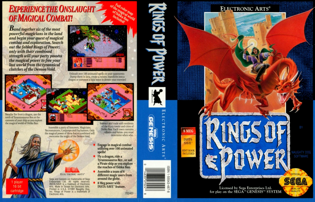 Rings of Power [US,EU] segaMD 1992 Box Art