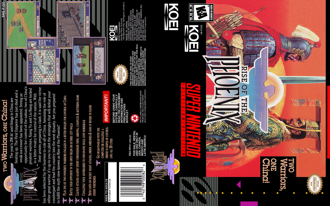 Rise of the Phoenix [US] snes 1995 Box Art