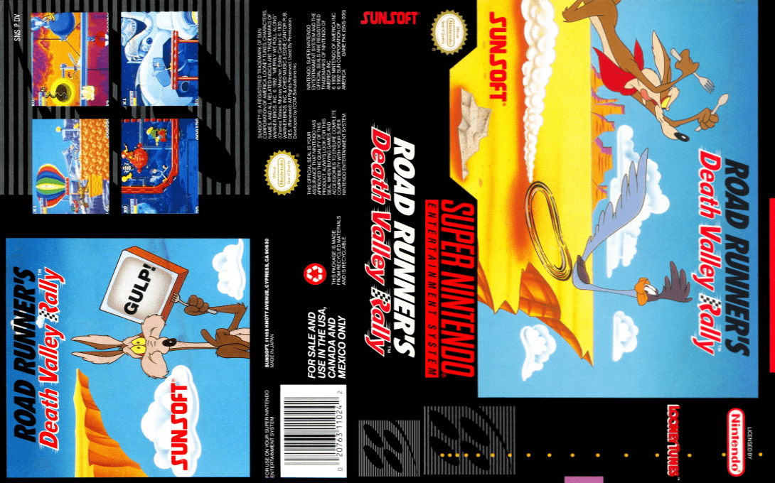 Road Runner’s Death Valley Rally [US] snes 1992 Box Art