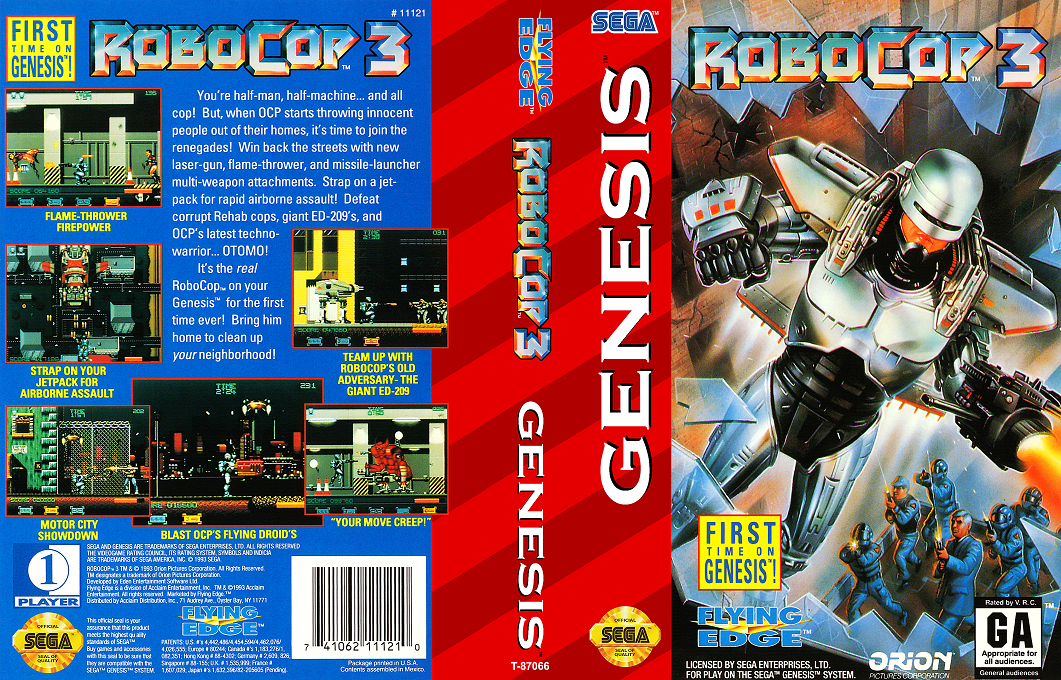 RoboCop 3 [US,EU] segaMD 1993 Box Art
