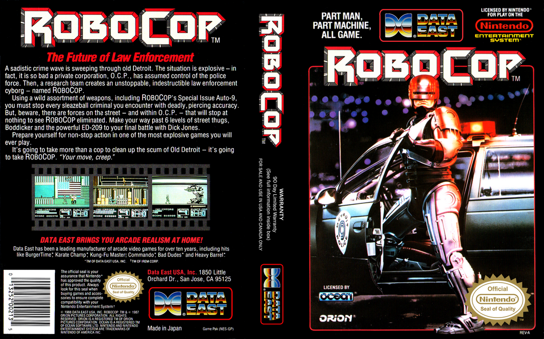 RoboCop [US] nes 1989 Box Art