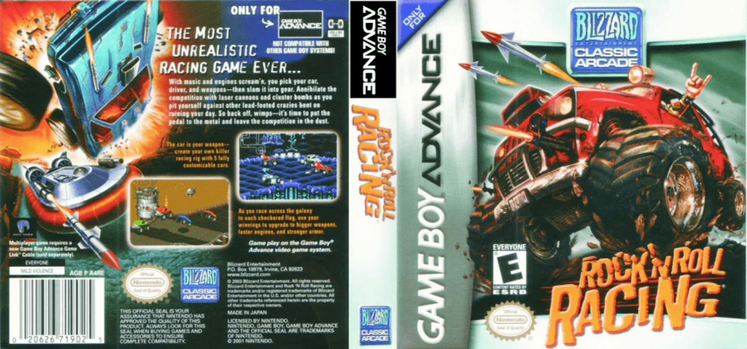 Rock ‘N Roll Racing [US] gba 2003 Box Art