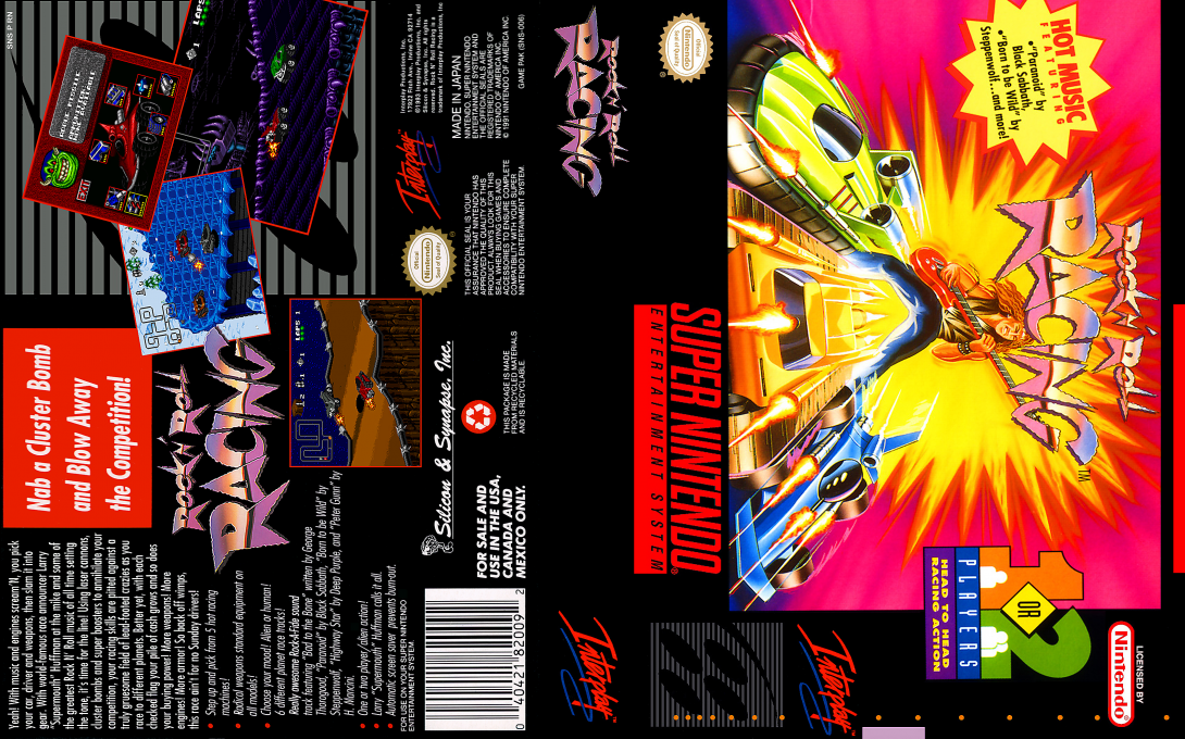 Rock n’ Roll Racing [US] snes 1993 Box Art