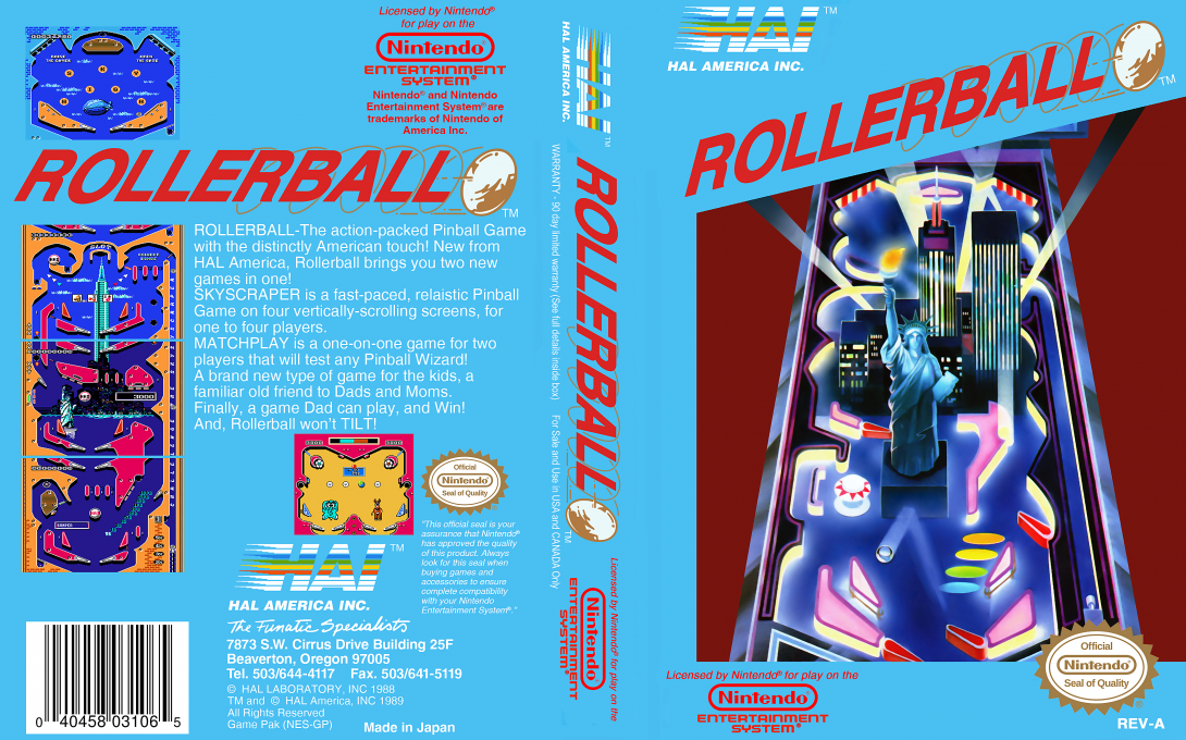 Rollerball [US] nes 1990 Box Art