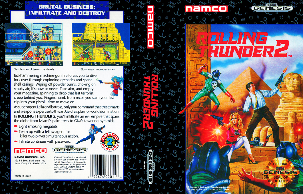 Rolling Thunder 2 [US] segaMD 1992 Box Art