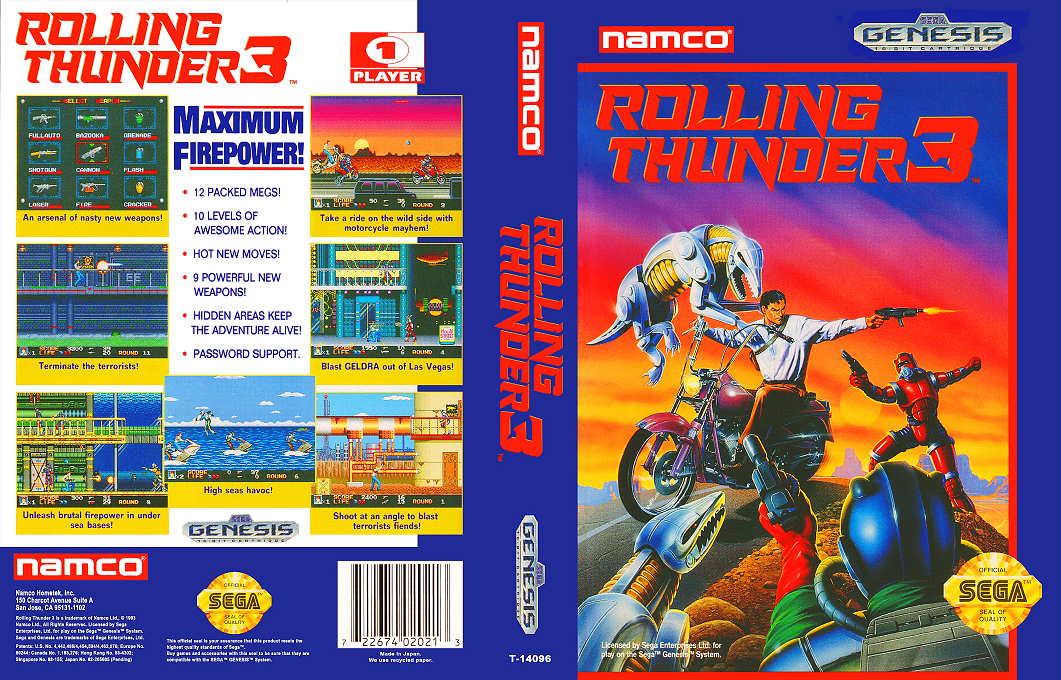 Rolling Thunder 3 [US] segaMD 1993 Box Art