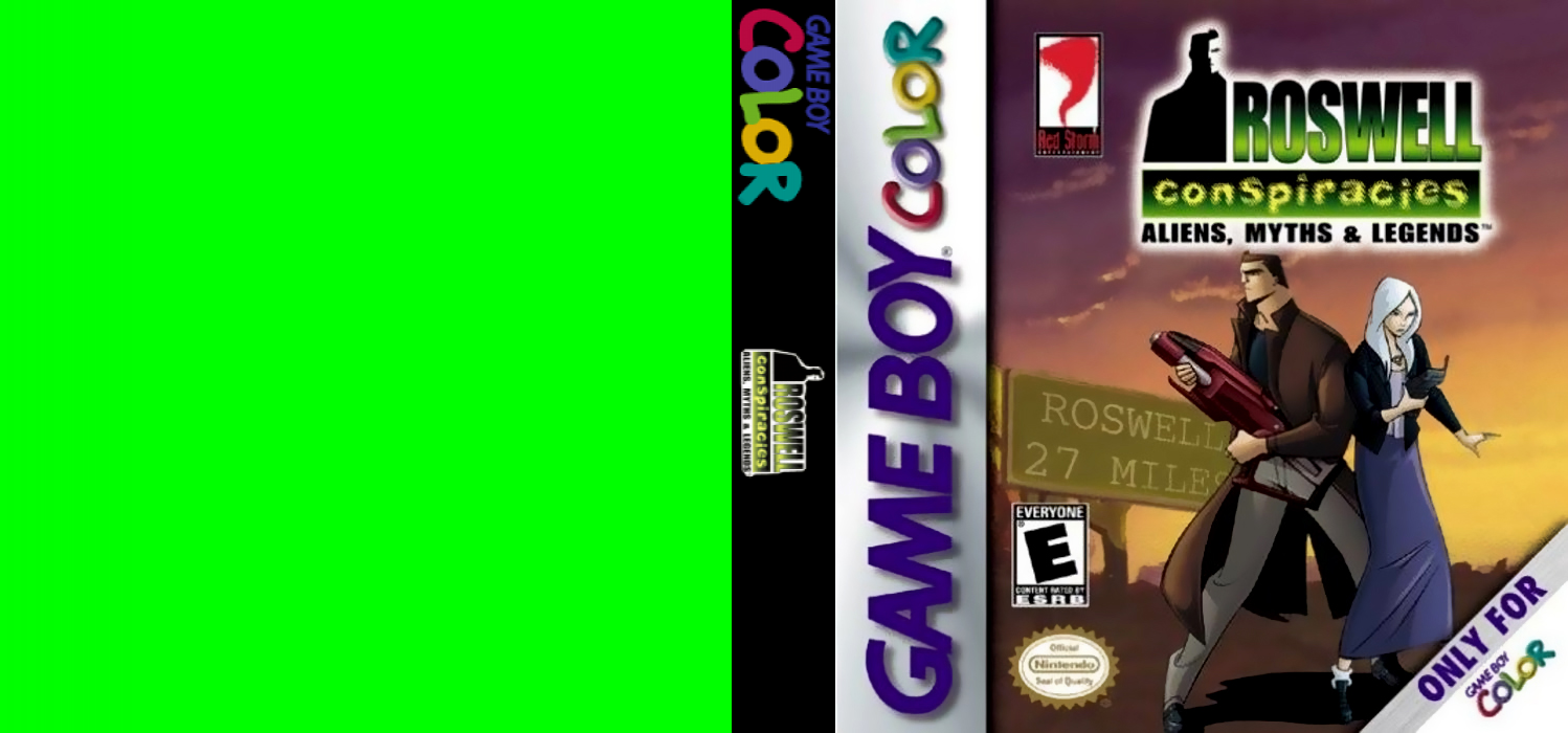 Roswell Conspiracies – Aliens, Myths & Legends [US] gbc 2001 Box Art