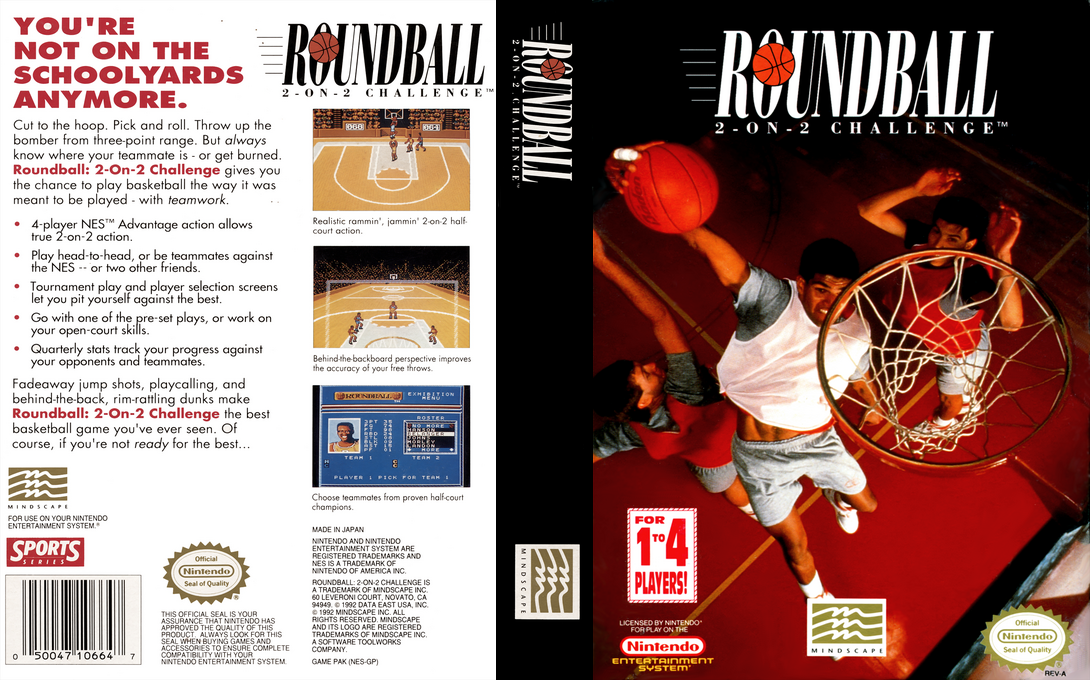 Roundball 2-on-2 Challenge [US] nes 1992 Box Art