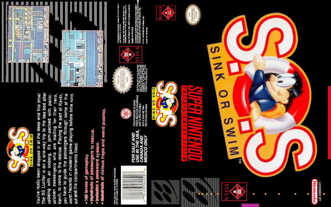 S.O.S : Sink or Swim [US] snes 1996 Box Art
