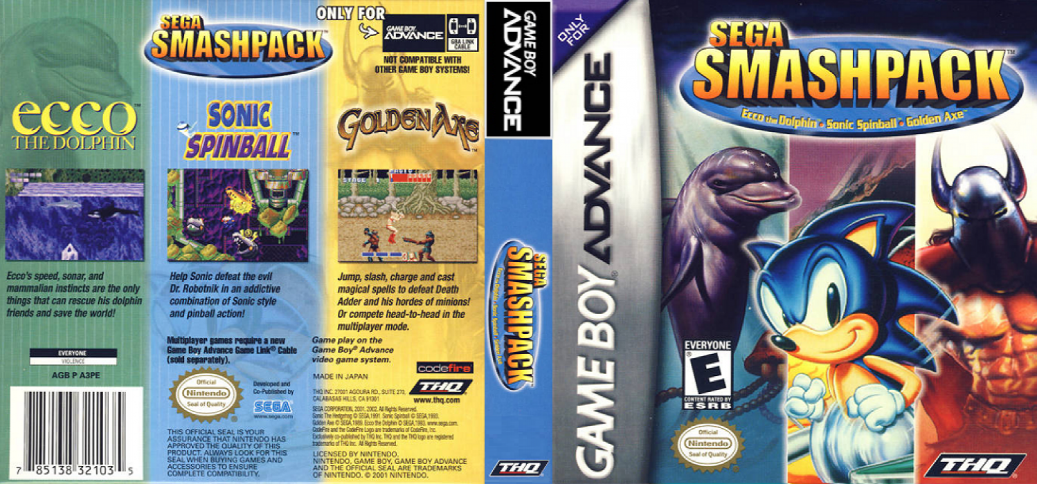 Sega Smash Pack [US] gba 2002 Box Art