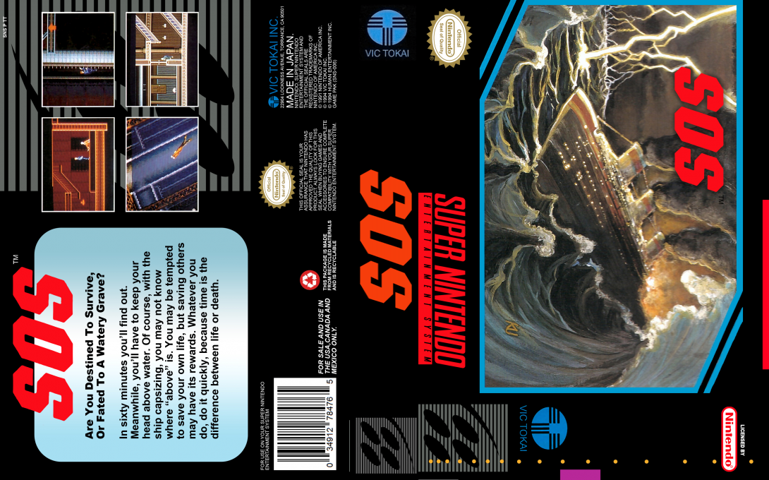 SOS [US] snes 1994 Box Art