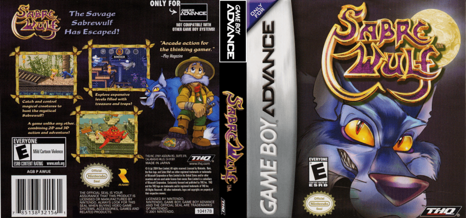 Sabre Wulf [US] gba 2004 Box Art