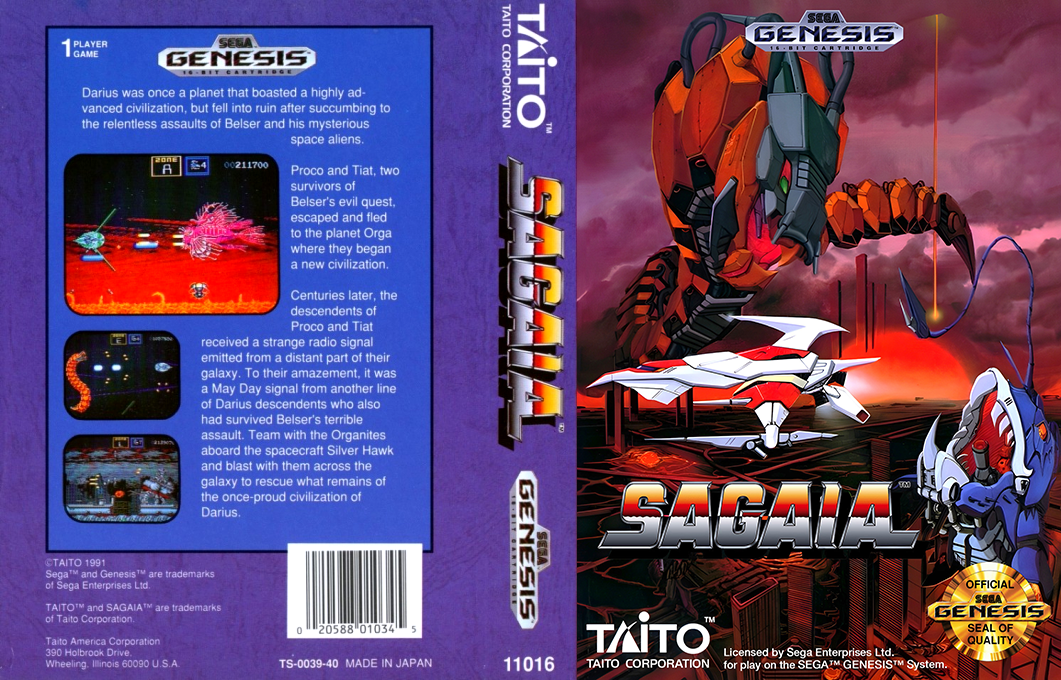 Sagaia [US] segaMD 1991 Box Art