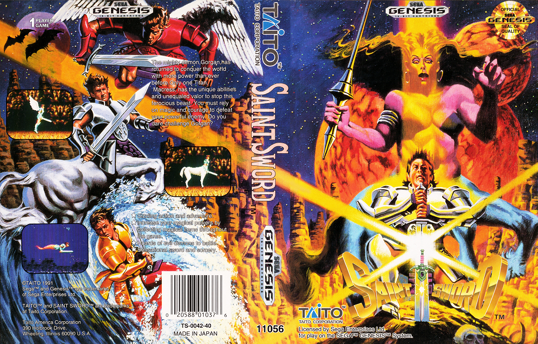 Saint Sword [US] segaMD 1991 Box Art