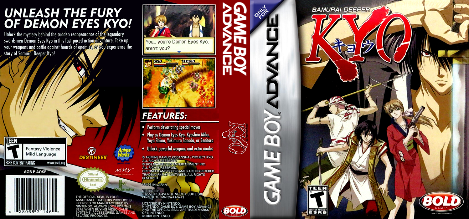 Samurai Deeper Kyo [US] gba 2008 Box Art