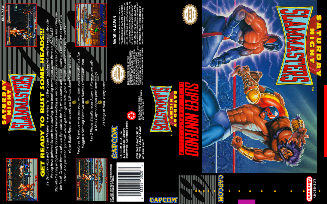 Saturday Night Slam Masters [US] snes 1994 Box Art