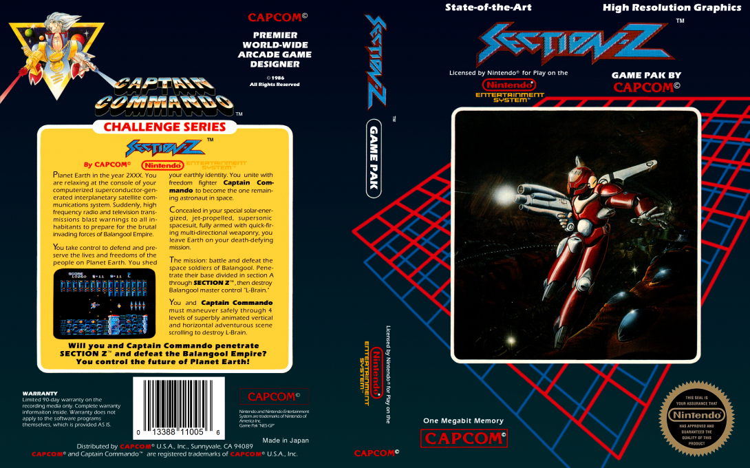 Section-Z [US] nes 1987 Box Art