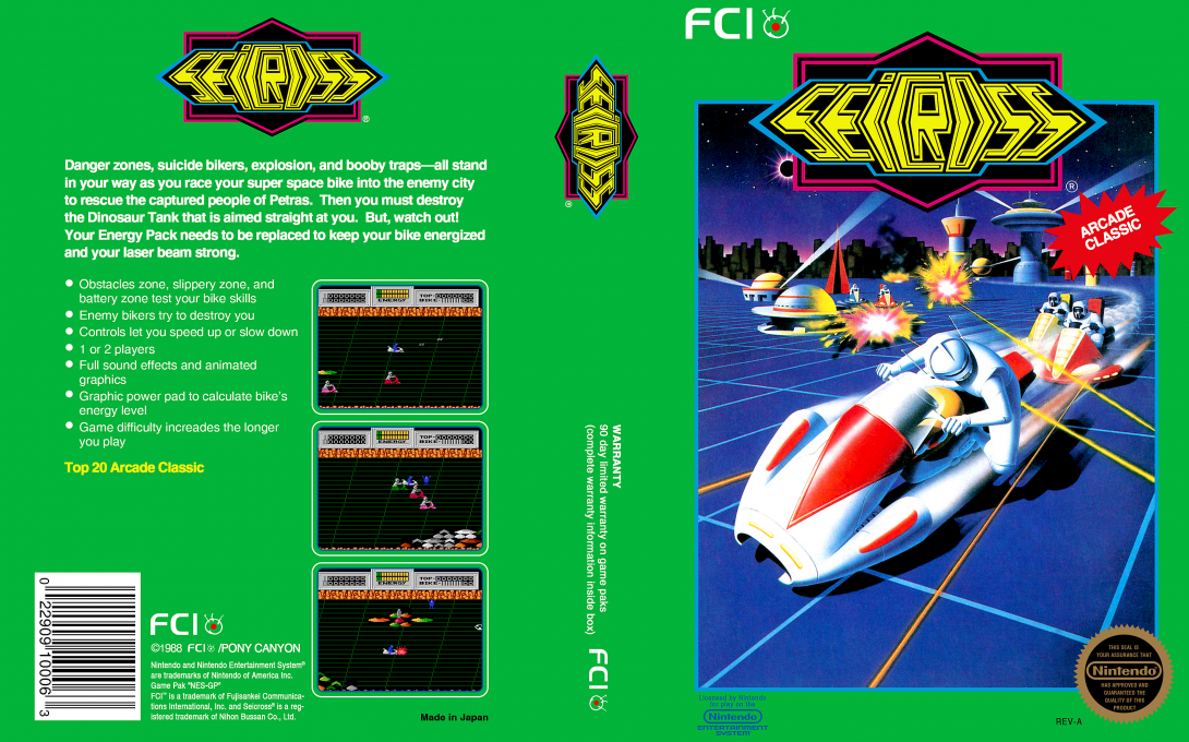 Seicross [US] nes 1988 Box Art