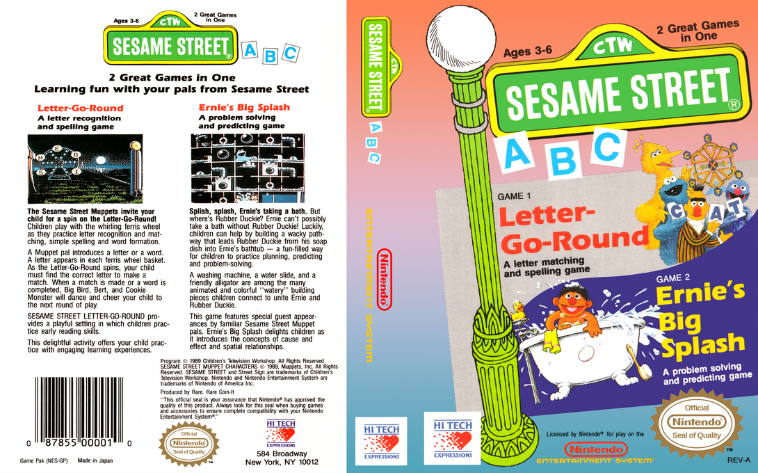 Sesame Street ABC [US] nes 1989 Box Art