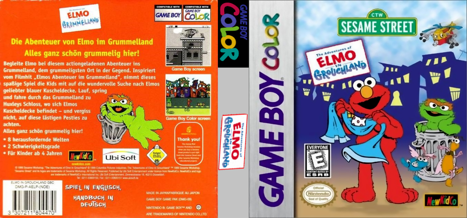 The Adventures of Elmo in Grouchland [US] gbc 1999 Box Art