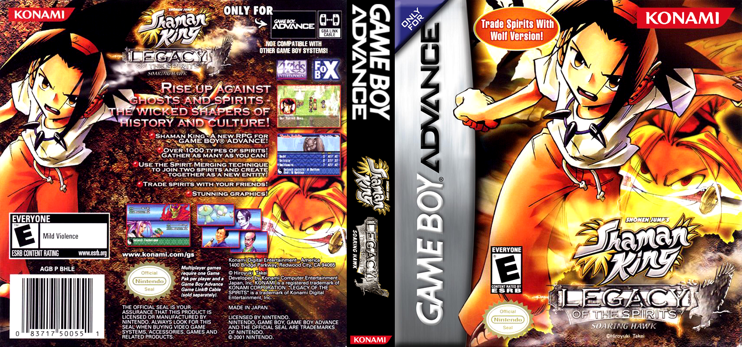 Shaman King : Legacy of the Spirits, Soaring Hawk [US] gba 2005 Box Art