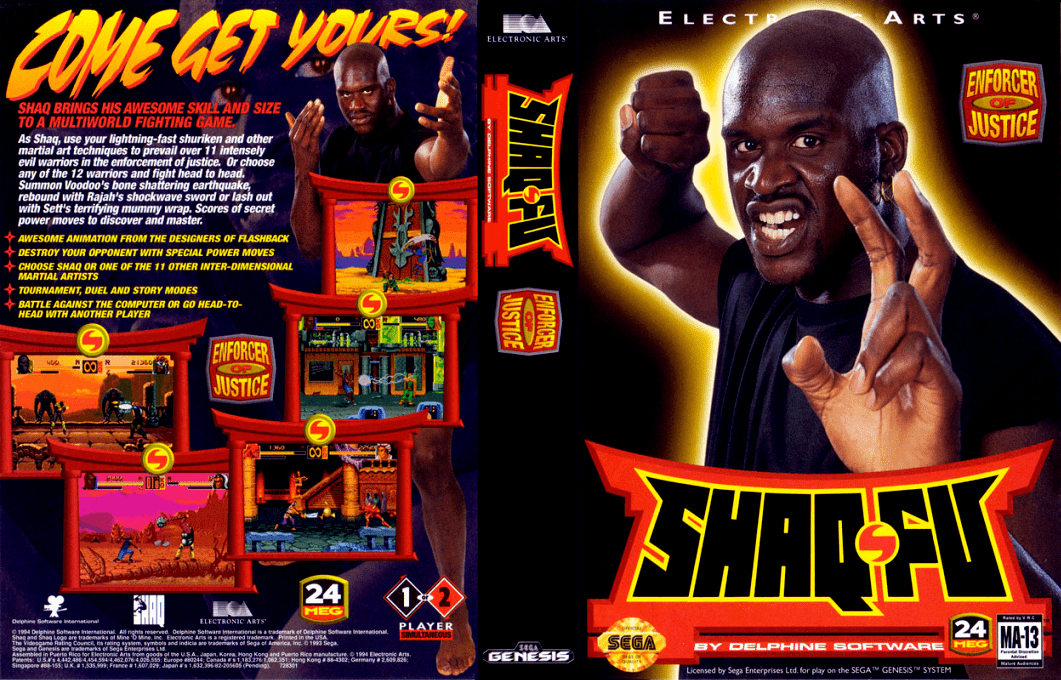 Shaq-Fu [US,EU] segaMD 1994 Box Art