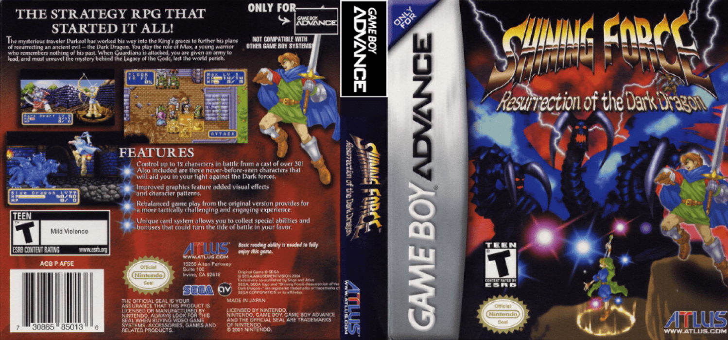 Shining Force : Resurrection of the Dark Dragon [US] gba 2004 Box Art