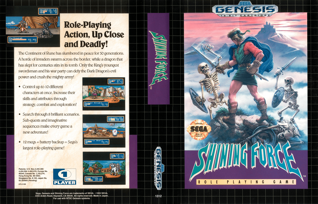 Shining Force [US] segaMD 1993 Box Art
