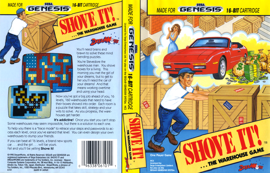 Shove It! …The Warehouse Game [US] segaMD 1990 Box Art