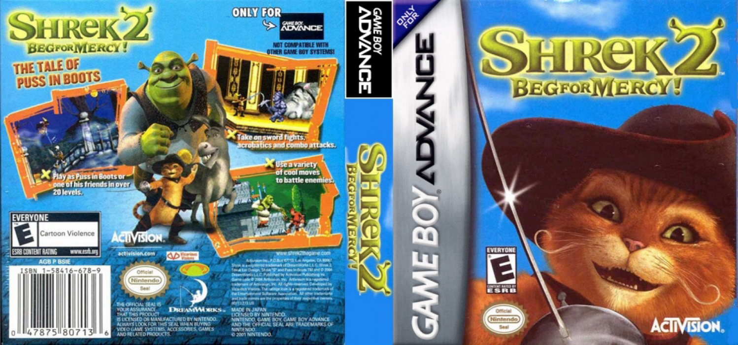Shrek 2 : Beg for Mercy [US,EU] gba 2004 Box Art