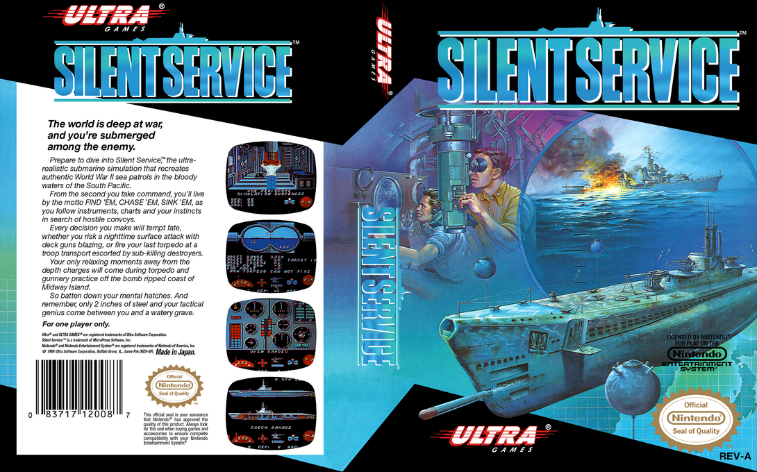 Silent Service [US] nes 1989 Box Art