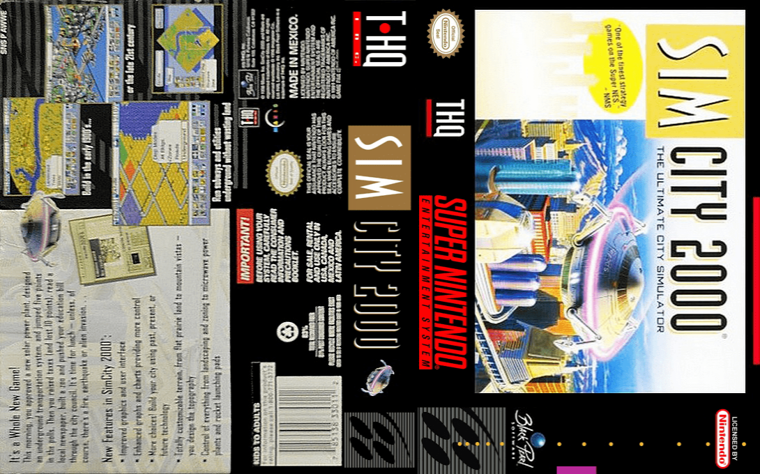 SimCity 2000 : The Ultimate City Simulator [US] snes 1996 Box Art