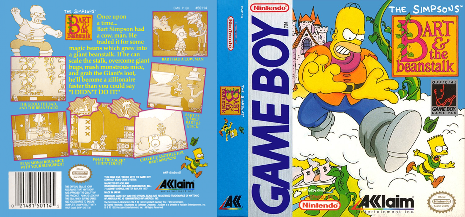 Simpsons, The – Bart & the Beanstalk [US,EU] gb 1994 Box Art
