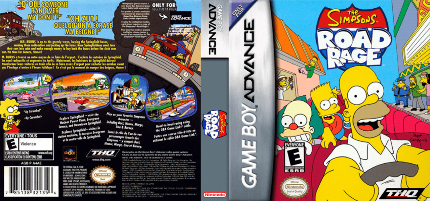 The Simpsons : Road Rage [US,EU] gba 2003 Box Art